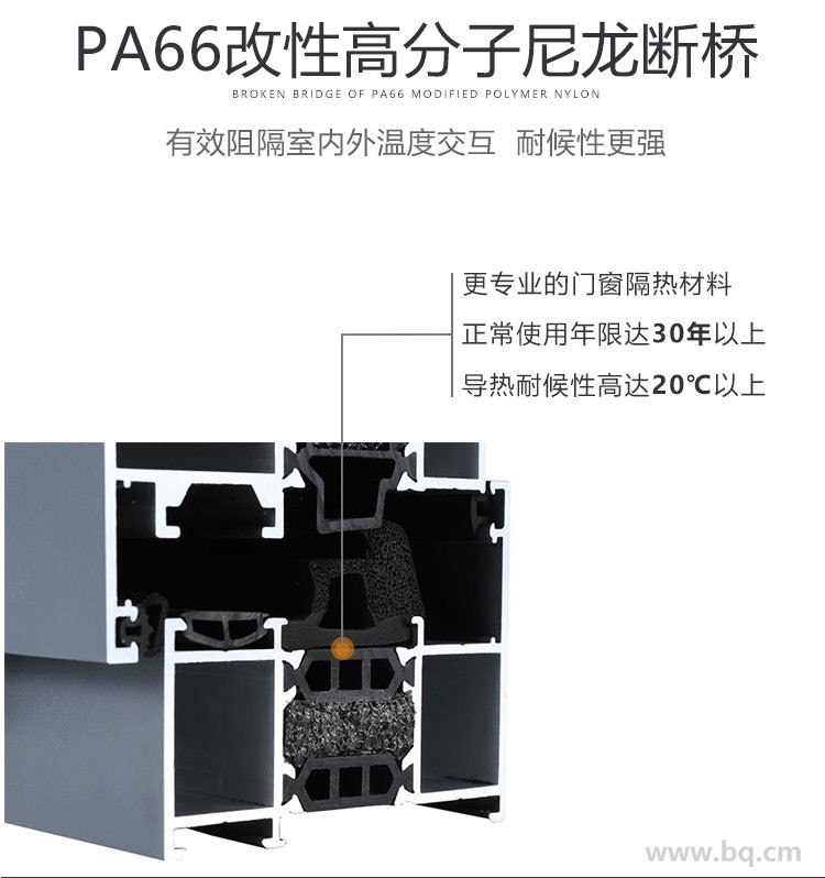 廠家直銷 鋁合金斷橋平開窗 隔熱隔音鋁合金門窗 窗紗一體平開窗 莜歌鋁合金門窗示例圖8